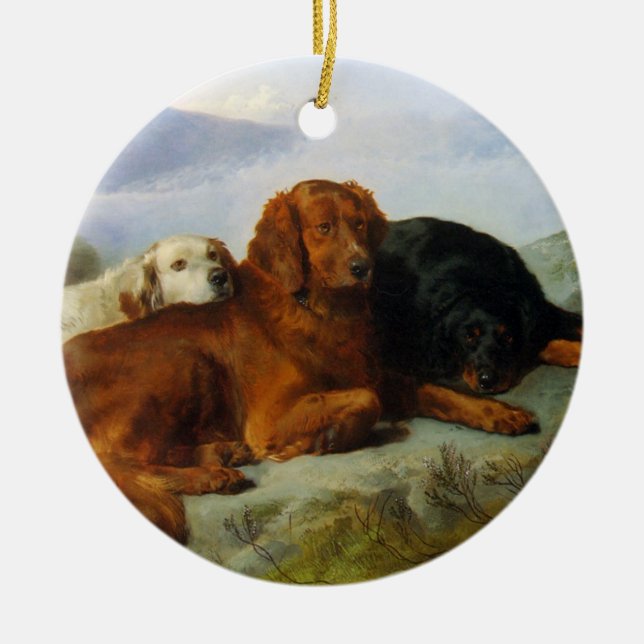 Golden Retriever, Irlandês e Gordon Setter Enfeite (Frente)