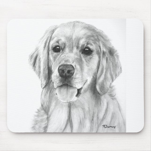 Golden retriever que tira Mousepad (Frente)
