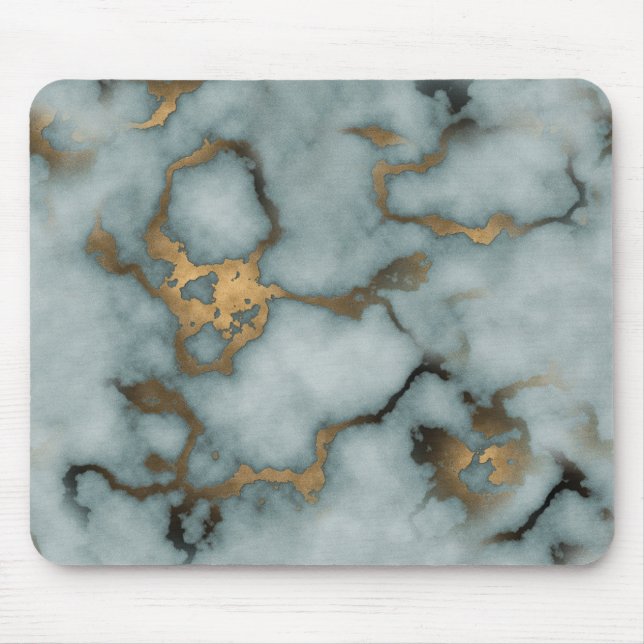 Golden Vein Marble  Ocean Mist Mouse Pads (Frente)