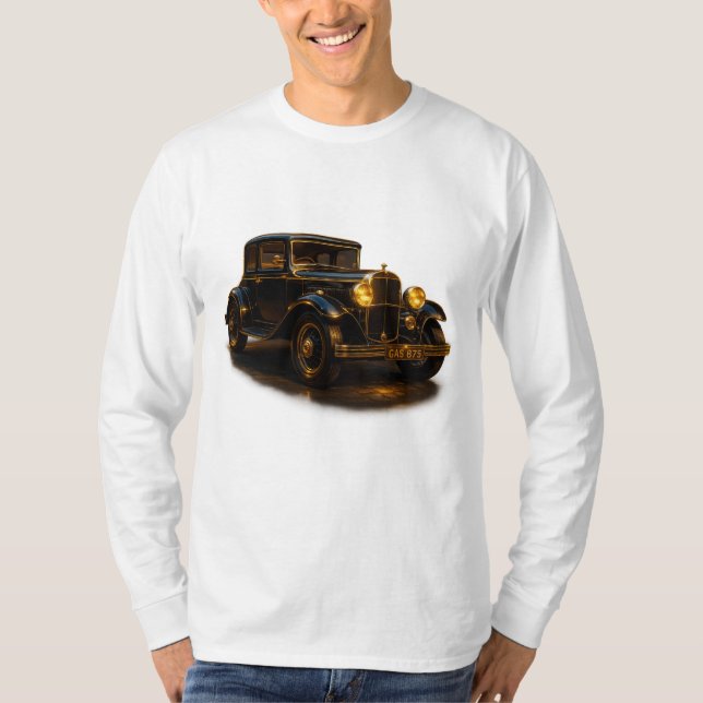 Golden Vintage Ride – Camisa Clássica Manga Longa  (Frente)