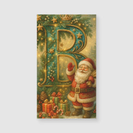 Goldenes Initial B mit Weihnachtsmann und Krone