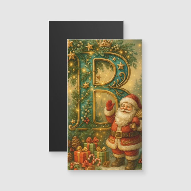  Goldenes Initial B mit Weihnachtsmann und Krone (Frente/Verso)