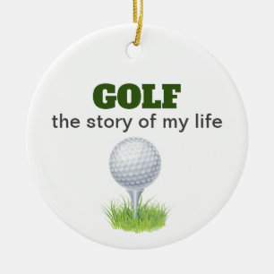Golf, a história da minha vida, enfeite cerâmico e