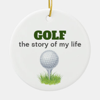 Golf, a história da minha vida, enfeite cerâmico e