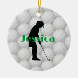 Golf Balls Design Abstrato de Golfer Ornamento Cer