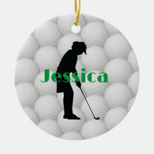 Golf Balls Design Abstrato de Golfer Ornamento Cer