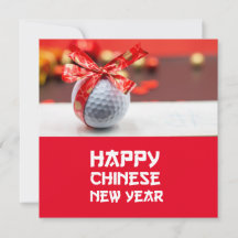 Golf Chines Ano Novo com bola e sorte vermelha