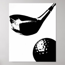Golf Club Ball Poster Modern Sports Impressão
