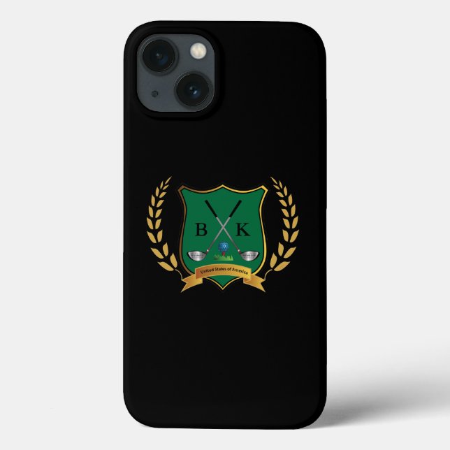 GOLF Crest com Laurel Wreath e Monograma iPad (Verso)