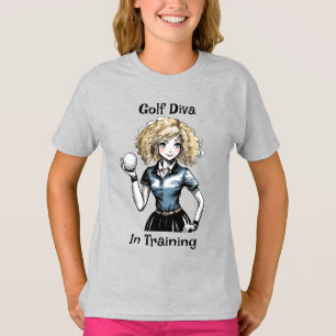 Golf Diva Em Treinamento - Camisa De Golfe Júnior