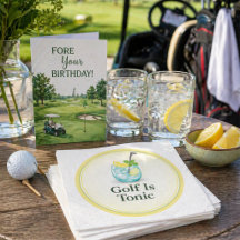 Golf É Tônico - Guardanapos com Design de Vidro de
