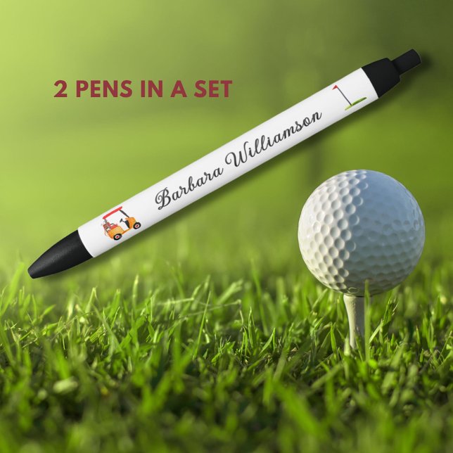 Golf Gal Cart Clubs Flag Caneta Personalizado Name (Criador carregado)