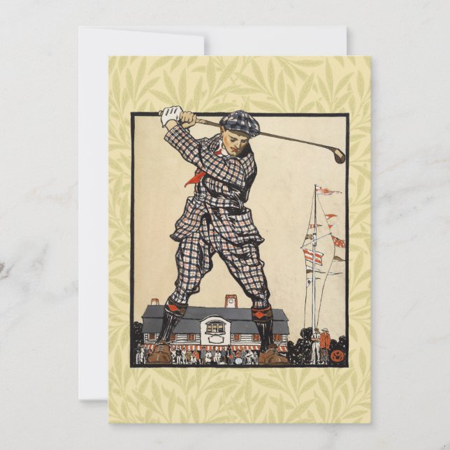 Golf Golfer Vintage Antiguamente Golfe (Frente)