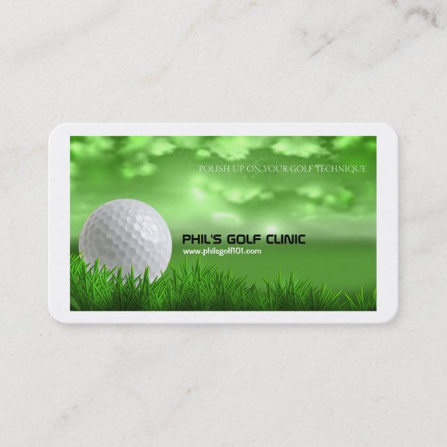 Golf Instrutor Golf Ball Cartão de visita (Frente)