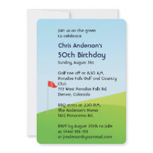 Golf o 50th convite do aniversário