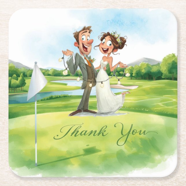 Golf Obrigado Porta-Copos | Campo de Golfe Elegant (Frente)