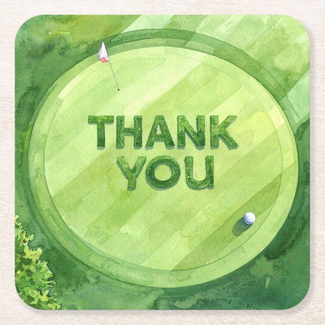 Golf Obrigado Porta-Copos | Campo de Golfe Elegant (Frente)
