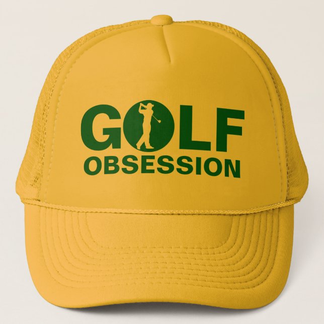 Golf Obsession Boné amarelo verde (Frente)
