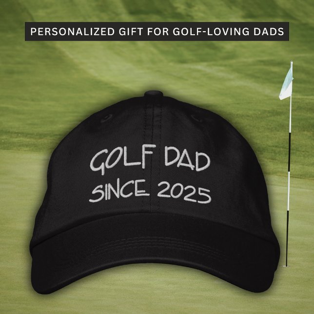 Golf Pai Desde Boné Personalizado Com Ano Bordado (A timeless embroidered hat for new dads and golfers.)