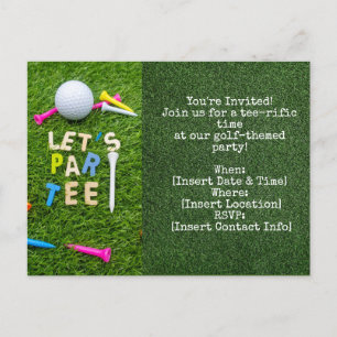 Golf Par tee convite de festas com bola de golfe