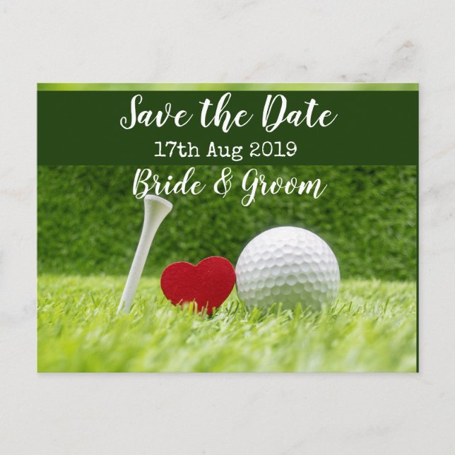 Golf Reserve a data para convite de casamento Cart (Frente)