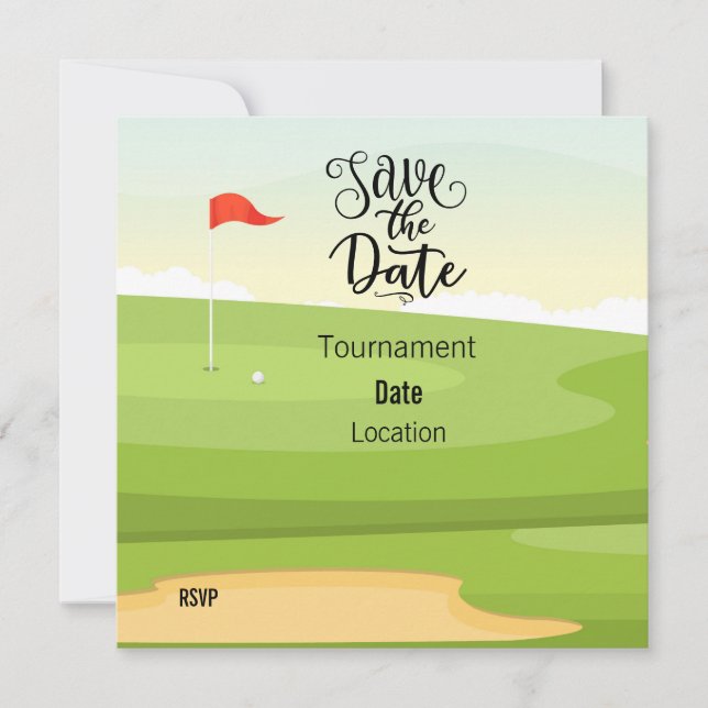 Golf Salve a Data com a vista do campo de golfe (Frente)