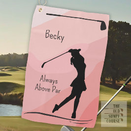 Golf Silhouette, Female, Name, On Red