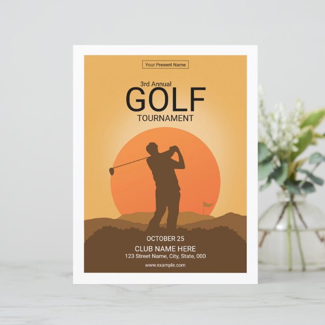 Golf Tournament Flyer Template (Em pé/Frente)