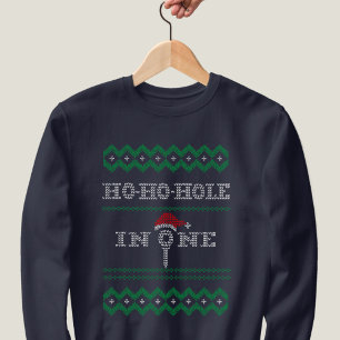 Golf Ugly Christmas Ho Ho Hole em um suéter