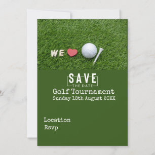 Golf Wedding Salva Data Cartão Convite Golfer