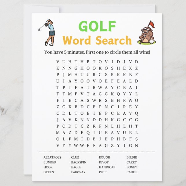 Golf Word Search Game (Frente)
