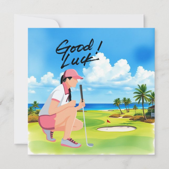 Golfe "Boa Sorte no Curso, Lady Golfer!" (Frente)