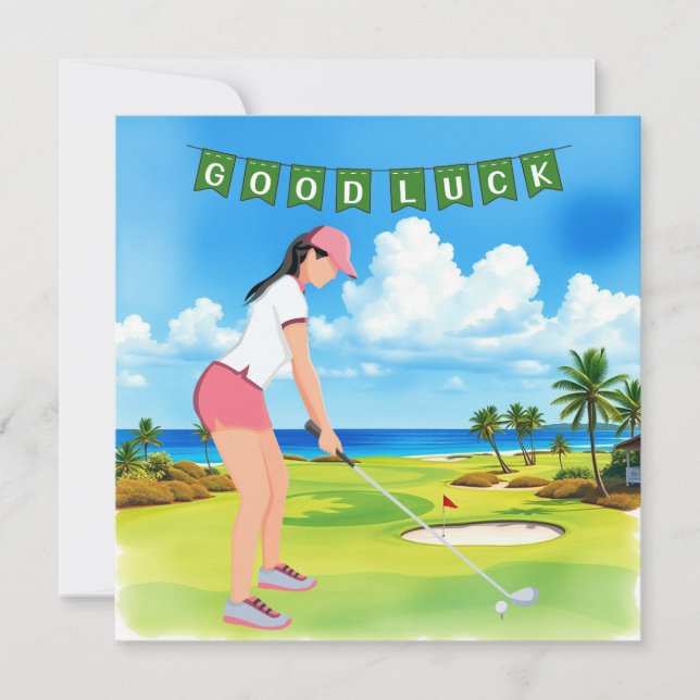 Golfe "Boa Sorte no Curso, Lady Golfer!" (Frente)