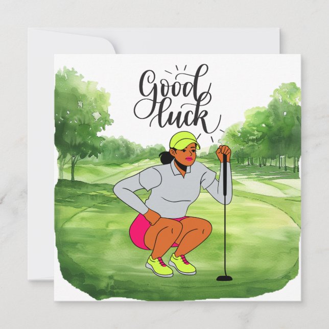 Golfe "Boa Sorte no Curso, Lady Golfer!" (Frente)