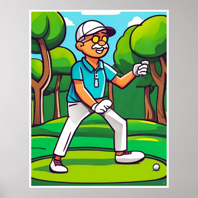 Golfe E Bola Encontrada - Impressão De Arte De Gol (Frente)