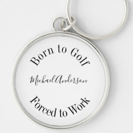 Golfe Engraçado Dizendo Chaveiro preto branco simp