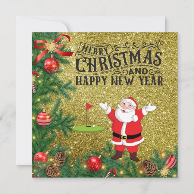 Golfe Feliz Natal com Papai Noel na bandeira (Frente)