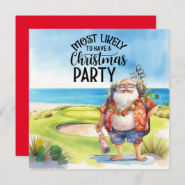 Golfe Feliz Natal com Papais noeis jogando golfe