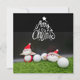 Golfe Feliz Natal com Papais noeis jogando golfe