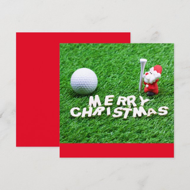 Golfe Feliz Natal com Papais noeis jogando golfe (Frente/Verso)