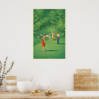 Golfe Vintage - Impressão de Arte