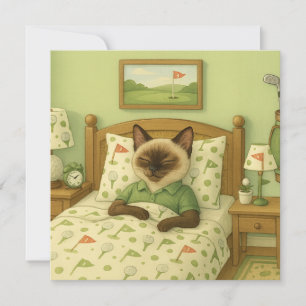 Golfer Cat está dormindo no templo Golf Bedroom