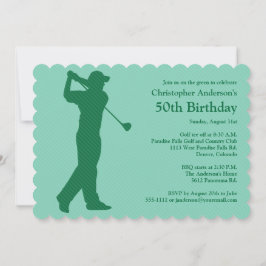 Golfer Green White 50º Convite de aniversário