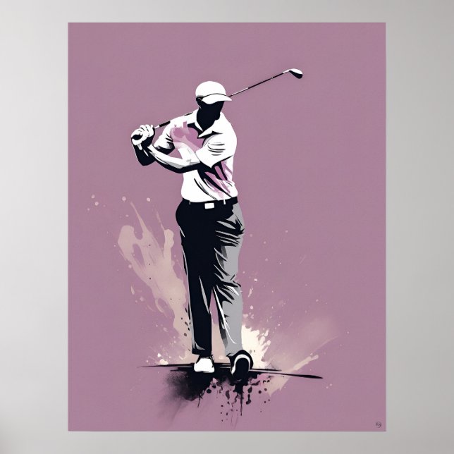 Golfer - Impressão de Golfe Art (Frente)