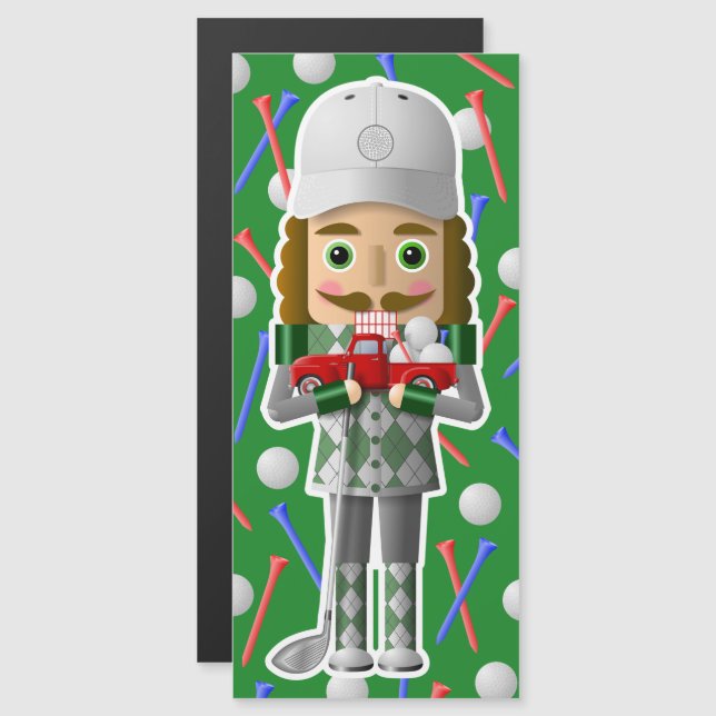 Golfer Nutcracker com pequeno caminhão vermelho (Frente/Verso)
