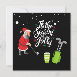 Golfer Santa Claus - bola de golfe nevando no Nata