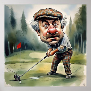 Golfing Finesse - Grande Impressão de Golfe Art