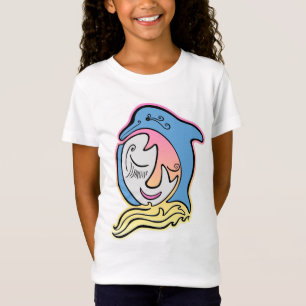Golfinho e Peixe Face Oceano Sonha t-shirt
