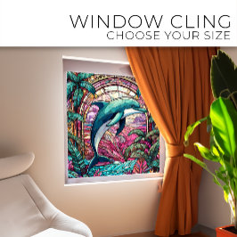 Golfinho tropical Arte de vidro retida