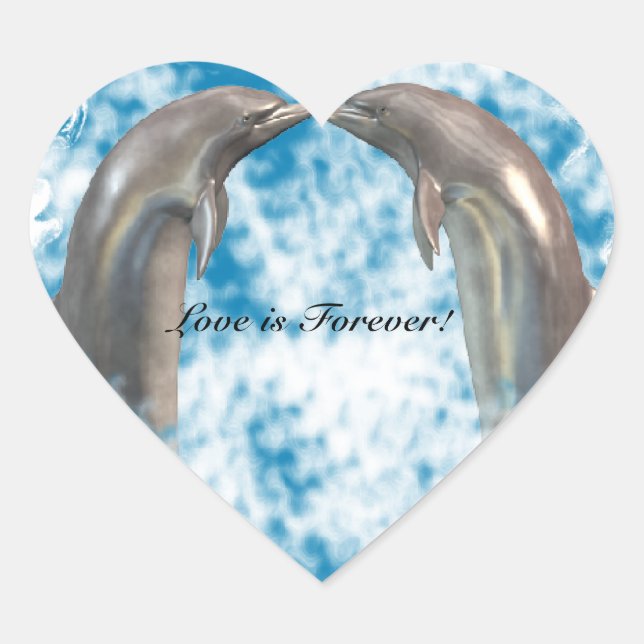 Golfinhos Beijando Adesivos (Frente)